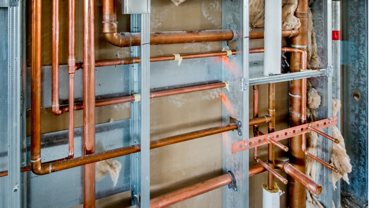 Large-scale commercial plumbing installation