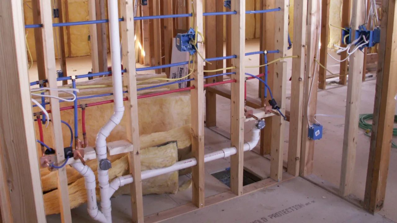 New Construction Residential plumbing installation